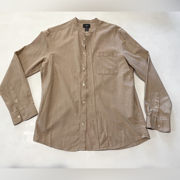 H&M Other - Men’s Tan H&M Collarless Button Down